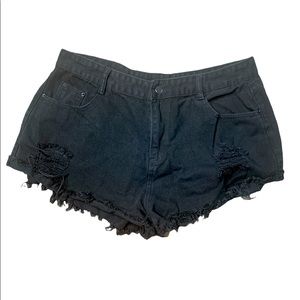 1XL Black High Waisted Short Shorts